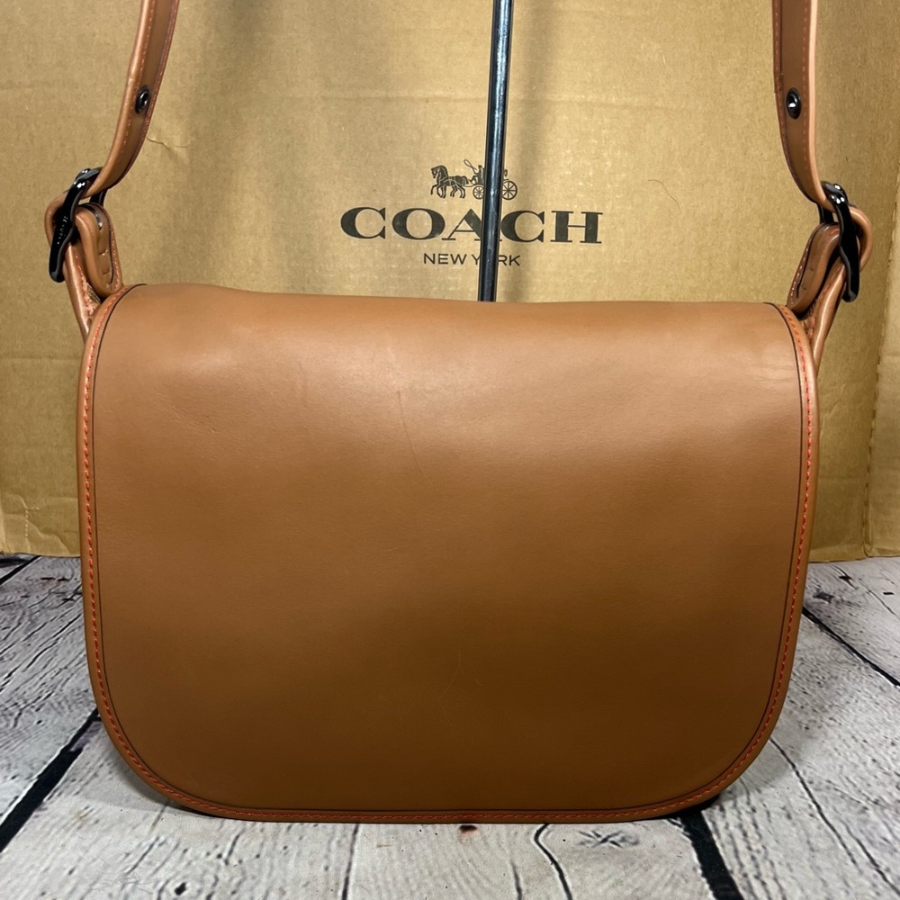 Coach 75th Anniv LMTD EDIT 9170 Classic Pouch Saddle Bag British Tan NICE COND!